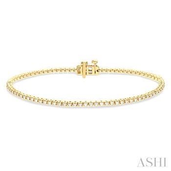 ReMARKABLE Designs Natural Diamond Bracelet in 14 Karat Yellow Gold with 1.00ctw Round Diamonds, Clarity: SI2, Color: H/I