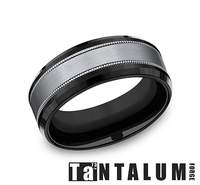 Carved Band (No Stones) in Tantalum - Titanium Black - Grey 8MM