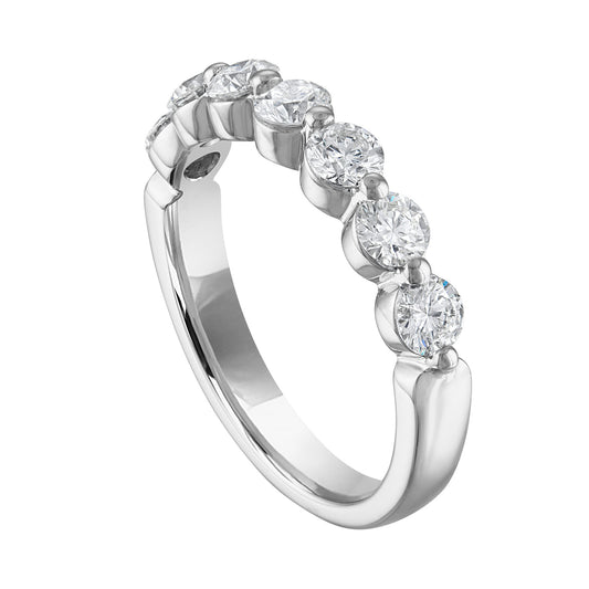 Natural Diamond Ladies Wedding Band in 14 Karat White with 1.00ctw Round Diamonds