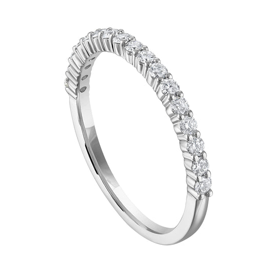 Natural Diamond Ladies Wedding Band in 14 Karat White with 0.33ctw Round Diamonds