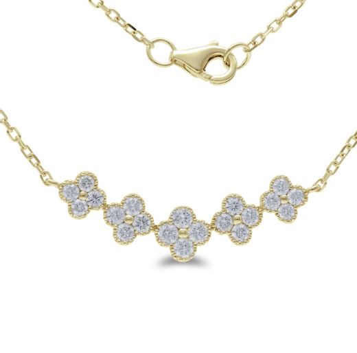 ELAN JEWELS LLC Natural Diamond Necklace in 14 Karat Yellow Gold with 0.78ctw Round Diamonds