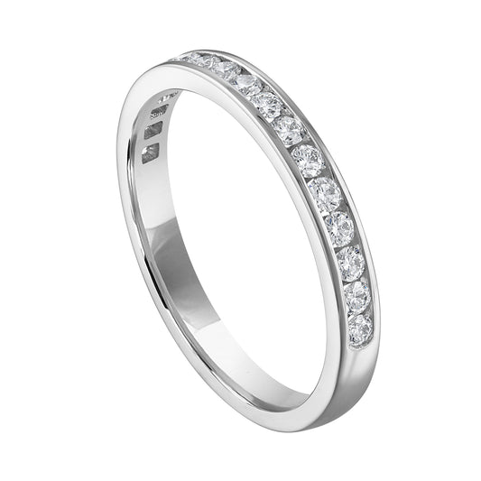 Natural Diamond Ladies Wedding Band in 14 Karat White with 0.33ctw Round Diamond