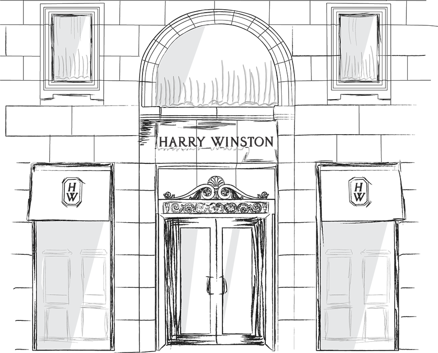 Sketch of Harry Winston store